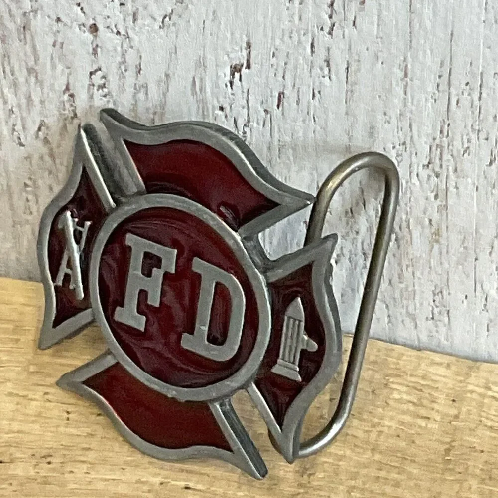 Bergamot Fire Department Belt Buckle 1979 Mens Badge FD‎ First Responder